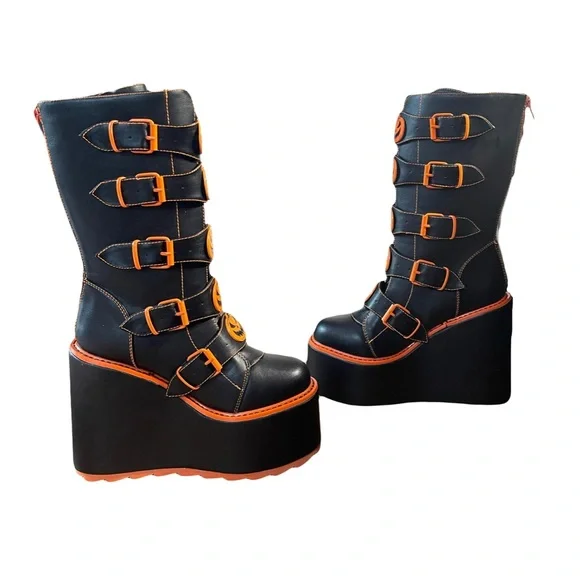 YRU Limited Edition Halloween Jack-o’-lantern Platforms - Picture 3 of 7